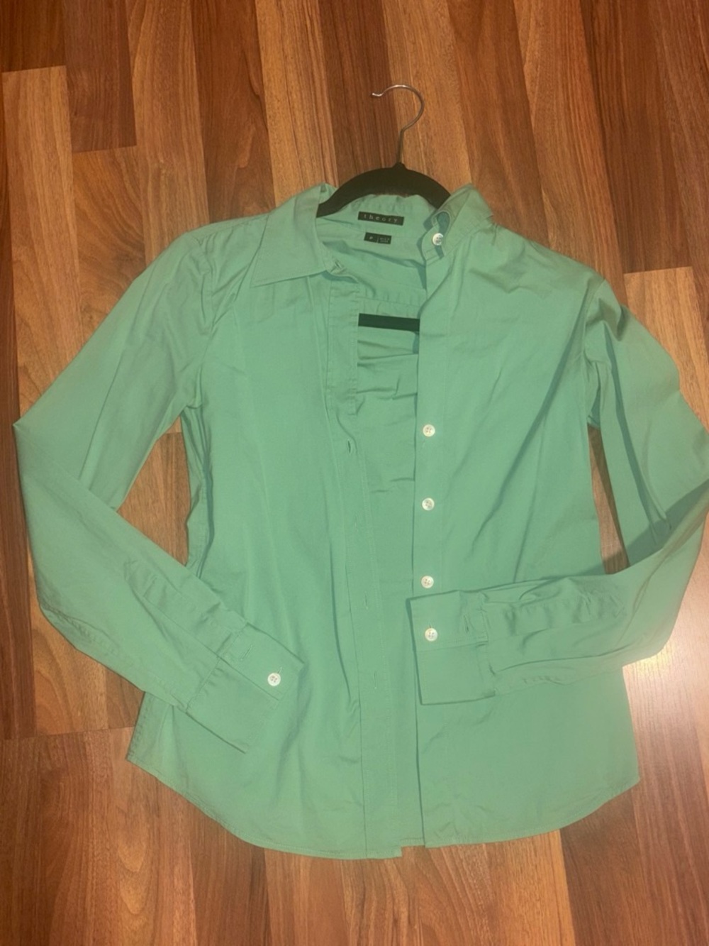 Theory Mint Green Button-Up Shirt